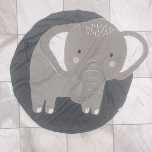 32” round Gray Elephant Play Mat